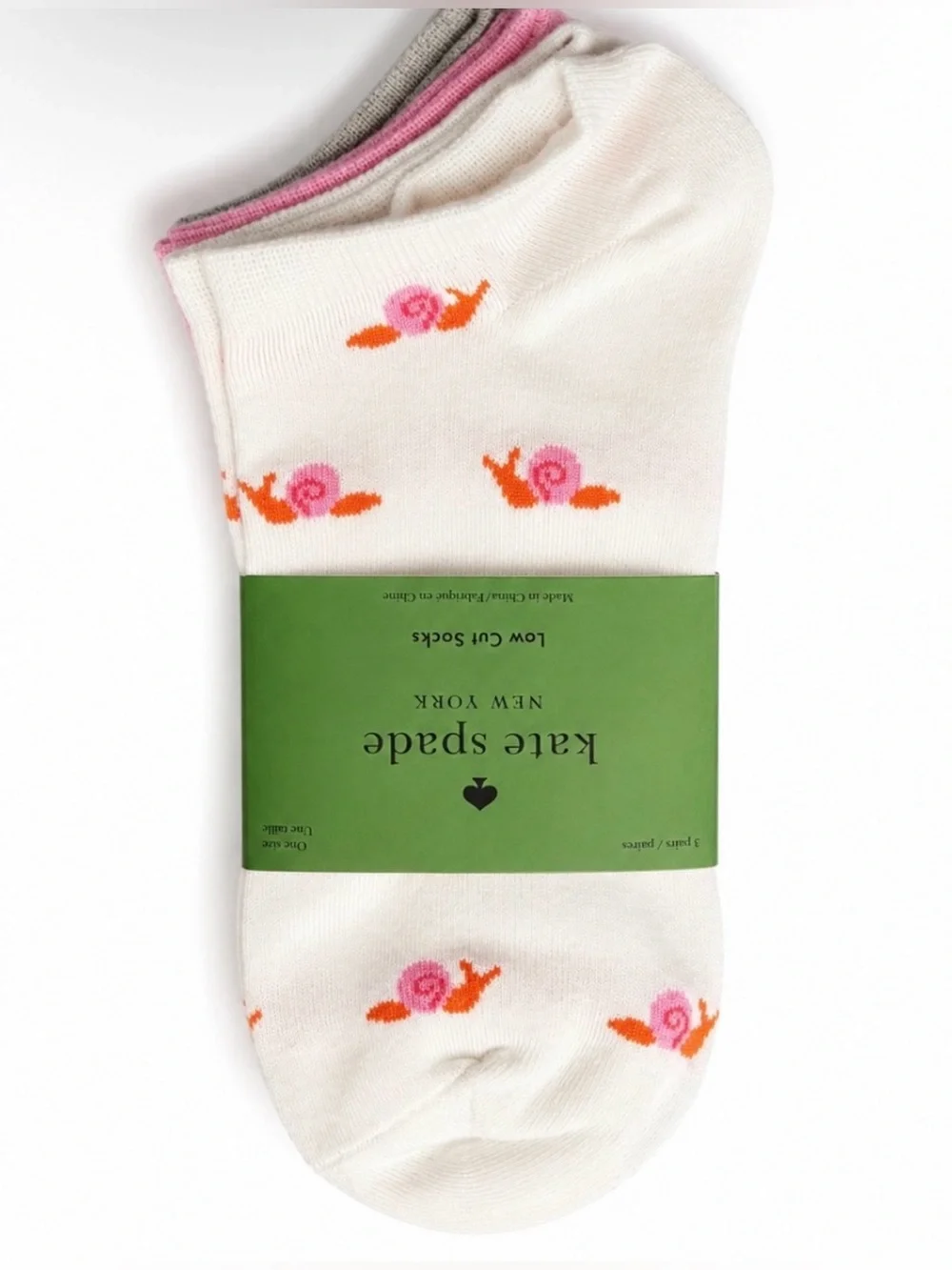 Kate Spade 3 Pair Low Cut Socks - Summer Snail